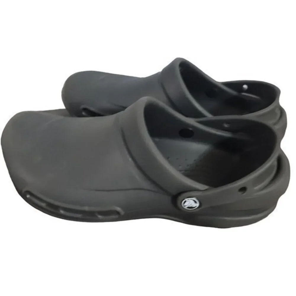 Crocs At Work Bistro Mens 10 Gray‎ Comfort Slip Resistant Clogs 10075 W12 Work